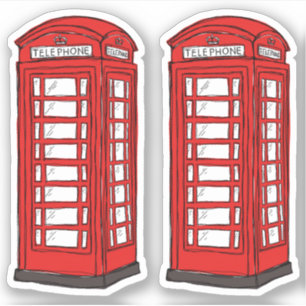 Rode Britse telefooncel cabines Sticker