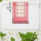 Rode Britse telefooncel - keukenhanddoek (Gevouwen)