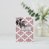 Rode Brocade Visitekaartje (Staand voorkant)