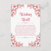 Rode bruiloft die goed wenst informatiekaartje (Voorkant)