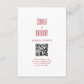 Rode bruiloft informatiekaartje (Voorkant)