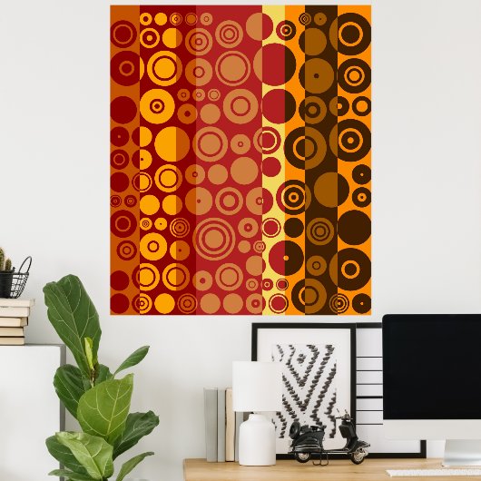 rode bruine bindmiddelen Abstracte kunst Poster (Thuiskantoor)