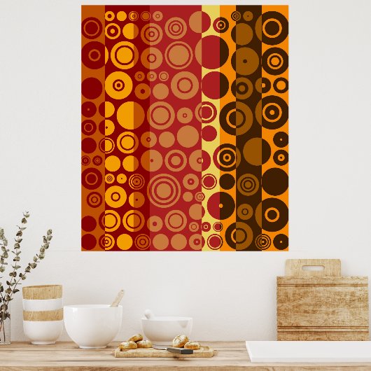 rode bruine bindmiddelen Abstracte kunst Poster (Keuken)