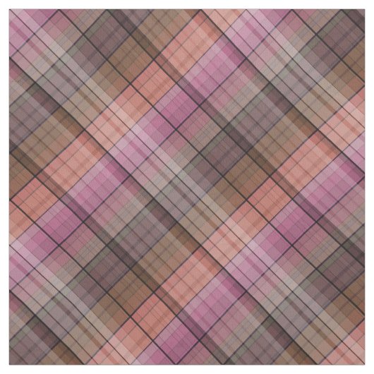 Rode bruine tartan stof (Swatch)