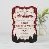 Rode Buffalo Bosdieren Jongen 3e Verjaardag Kaart (Staand voorkant)