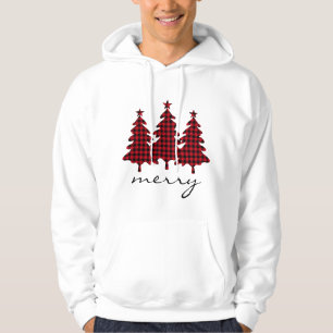 Rode Buffalo Check Dennenhouten Hoodie