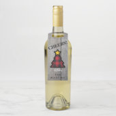 Rode Buffalo met kerstboom Flessenhanger (Op fles)