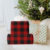 Rode Buffalo met kerstmis Cadeaupapier