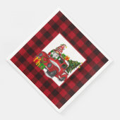 Rode Buffalo met kerstmis Servet (Hoek)