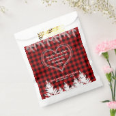 Rode Buffalo Patroon Bijbelvers Kerstmis Pine Bedankzakje (Gezegeld)