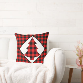 Rode Buffalo Plaid Blokhut Kerstmis Kussen