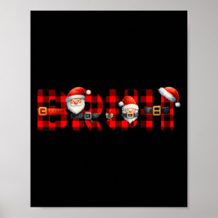 Rode Buffalo Plaid Bruh Kerstmis Xmas Pyjama Jonge Poster