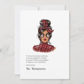 Rode Buffalo Plaid Kerst Wijn Bedankkaart (Achterkant)