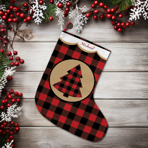 Rode Buffalo Plaid Kerstboom Persoonlijk Grote Kerstsok