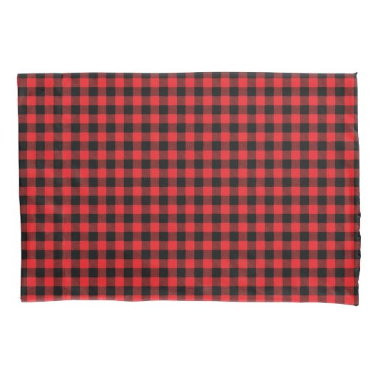 Rode Buffalo Plaid Kussensloop (Voorkant)