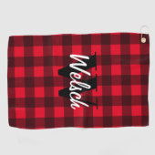 Rode buffalo-pleister, speciaal monogram golfhandd golfhanddoek (Horizontaal)