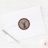 Rode Buffalo-speldengrens Ronde Sticker (Envelop)