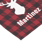 Rode Buffel Check geruite hertenkop gepersonalisee Korte Tafelloper (Hoek)