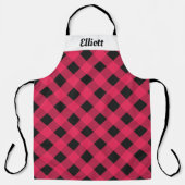 Rode Buffel Check Plaid Custom Moderne Keuken Schort (Voorkant)