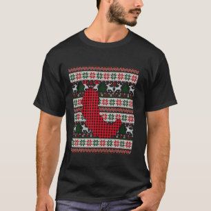 Rode Buffel geruite rups lelijke Xmas Family Mat T-shirt