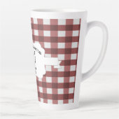 Rode Buffel Plaid Boerderij Kip Latte Mok (Rechts)