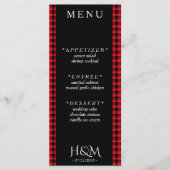 Rode Buffel Plaid Diner Bruiloft Receptie Menu (Voorkant)