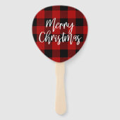 Rode Buffel Plaid & Vrolijk Kerstfeest |Persoonlij Handwaaier (Achterkant)