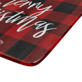 Rode Buffel Plaid & Vrolijk Kerstfeest |Persoonlij Snijplank (Hoek)