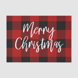 Rode Buffel Plaid & Vrolijk Kerstfeest Persoonlij Tissuepapier