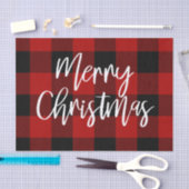 Rode Buffel Plaid & Vrolijk Kerstfeest |Persoonlij Tissuepapier (Craft)