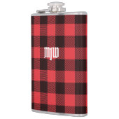 Rode buffelmonogram heupfles (Links)