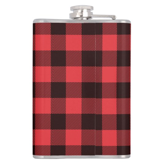 Rode buffelmonogram heupfles (Achterkant)