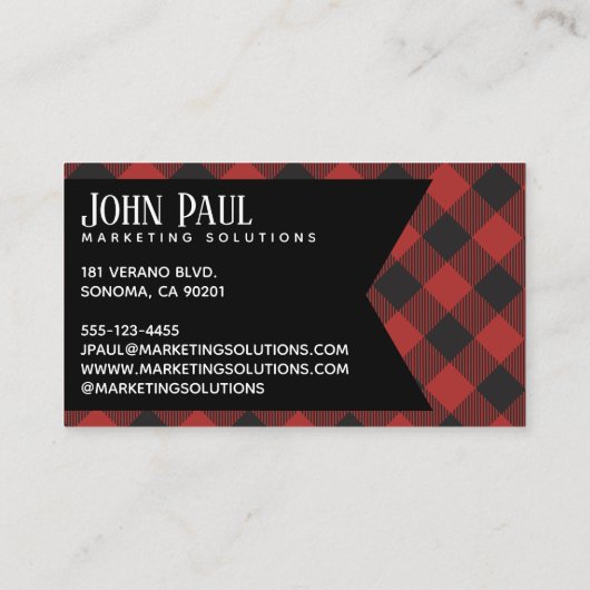 Rode buffelmonogram visitekaartje (Achterkant)