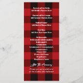 rode buffelplaid rustische winter bruiloft program programma (Achterkant)