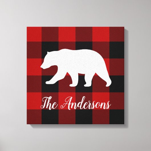 Rode buffels en Beer | Persoonlijke naam Cadeaut Canvas Afdruk (Voorkant)