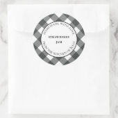 Rode buffels voor zelfgemaakte cadeaus ronde sticker (Tas)