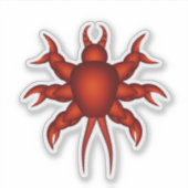 Rode bug met knijpers cartoon sticker (Voorkant)