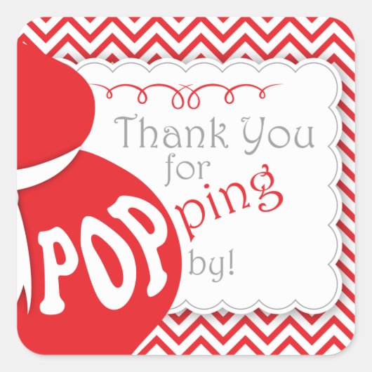 Rode buik bump Baby shower gunst Stickers (Voorkant)