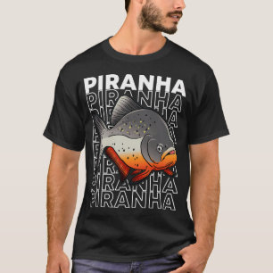 Rode Buik Piranha Vis 80's Monster Vis T-shirt