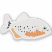 Rode Buik Piranha Vis Sticker (Voorkant)