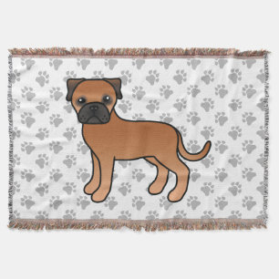 Rode Bullmastiff Schattige Cartoon Hond Deken