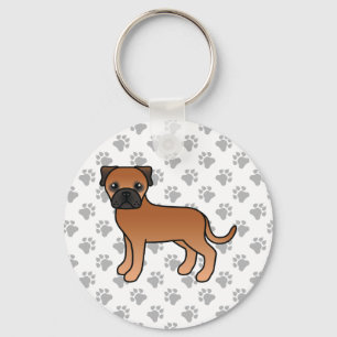 Rode Bullmastiff Schattige Cartoon Hond Sleutelhanger