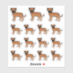 Rode Bullmastiff Schattige Cartoon Honden Sticker