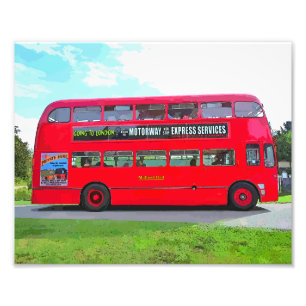 RODE BUS FOTO AFDRUK