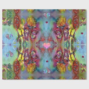 RODE BUTTERFLIES OP DEZELFDE SCHIJVEN, HARTS-Valen Cadeaupapier