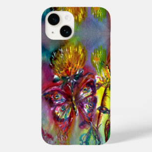 RODE BUTTERFLIES OP GEEL THISTLS, BLUE SKY Floral Case-Mate iPhone 14 Hoesje