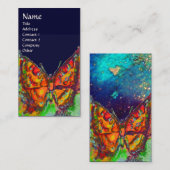 RODE BUTTERFLY BLUE YELLOW GOLD SPARKLES Monogram Visitekaartje (Voorkant / Achterkant)