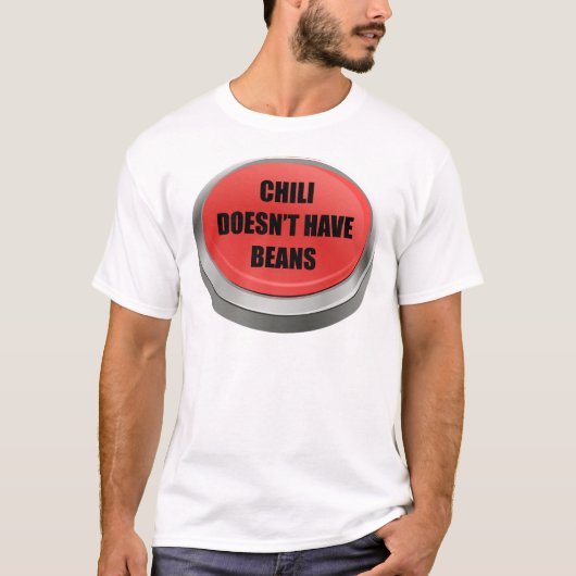 Rode Button - Chili heeft geen bonen T-shirt (Voorkant)