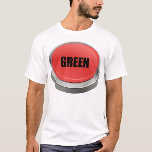 Rode Button - Groen T-shirt (Voorkant)