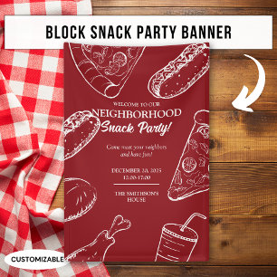 Rode Buurt Plezier Eten Snack Feestje Spandoek